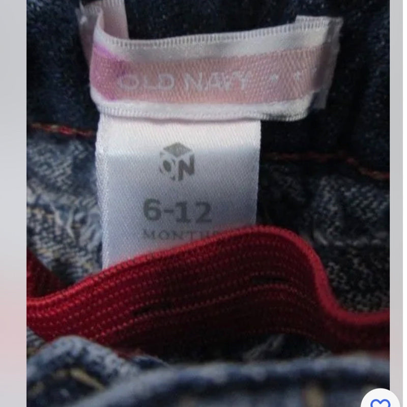 Old Navy flower leaf applique jeans SIZE 6-12 MONTHS