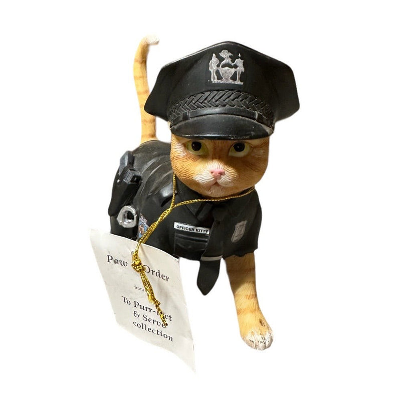 The Hamilton Collection To Purr-tect & Serve  Paw & Order Cat Figurine | Finer Things Resale