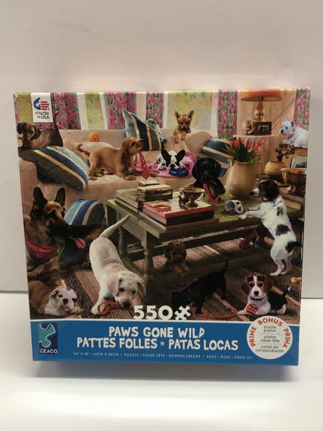 Ceaco Paws Gone Wild Pattes Folles 550pc jigsaw puzzle BRAND NEW! | Finer Things Resale