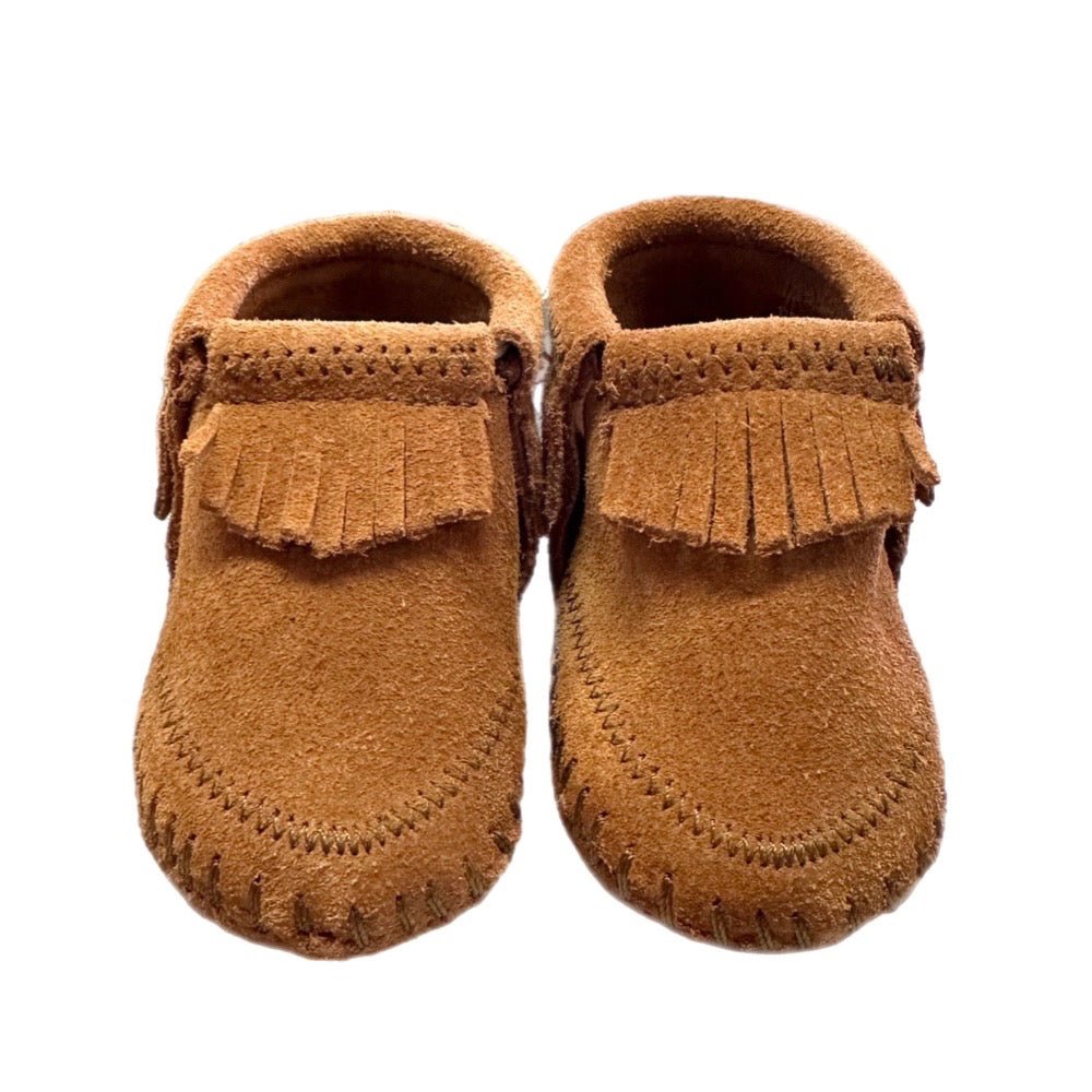 Minnetonka Riley Leather Booties Boots Shoes INFANT SIZE 2 | Finer Things Resale