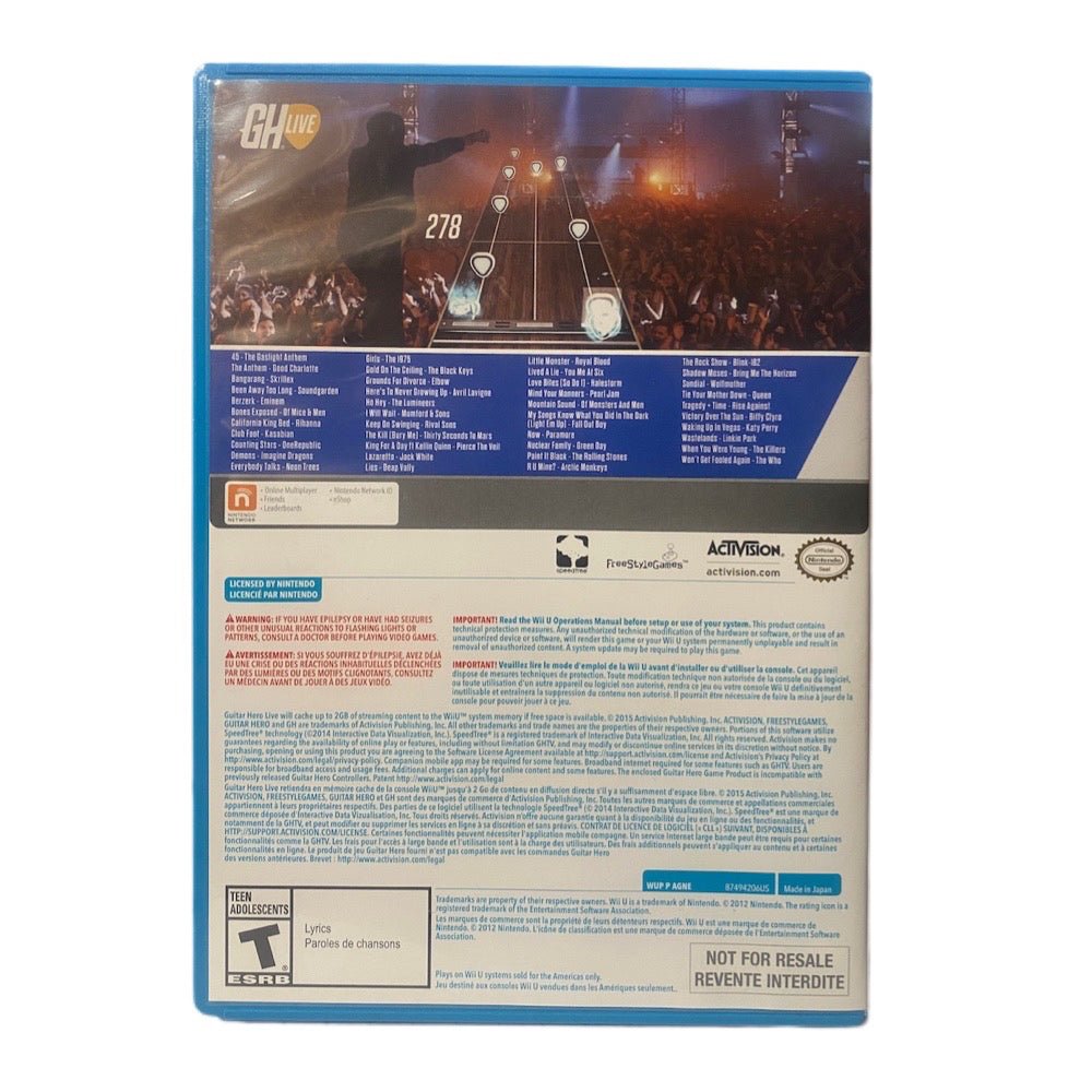 Nintendo Wii U Guitar Hero Live 2015 Game only | Finer Things Resale