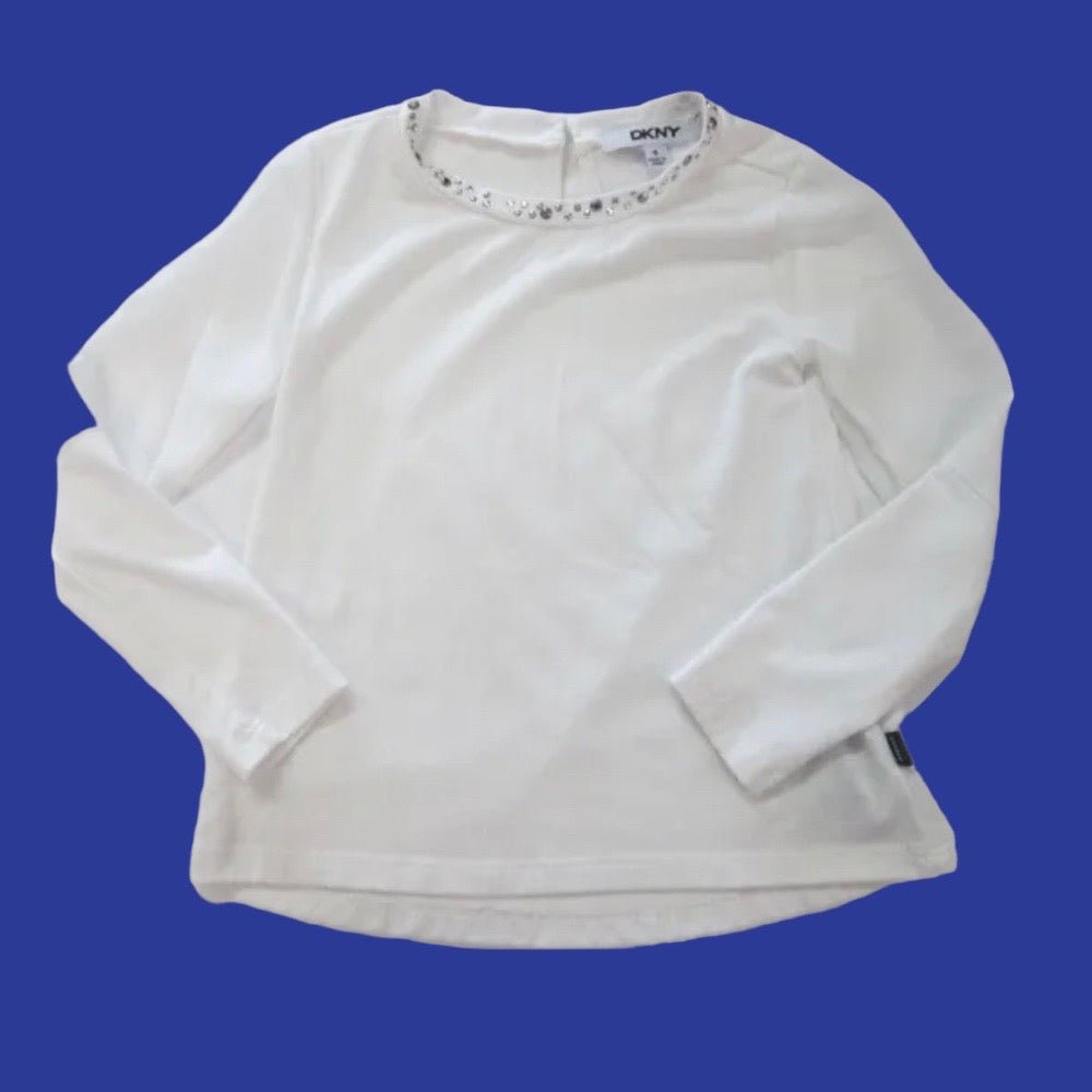 DKNY long sleeve sheer shirt SIZE 4 | Finer Things Resale