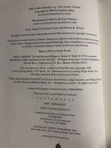 Stephen King The Dark Tower VII The Dark Tower DJ First Edition | Finer Things Resale