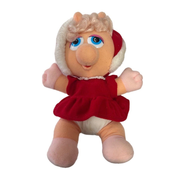 The Muppets Baby Miss Piggy Christmas stuffed animal Jim Henson Vintage 1987 9" | Finer Things Resale