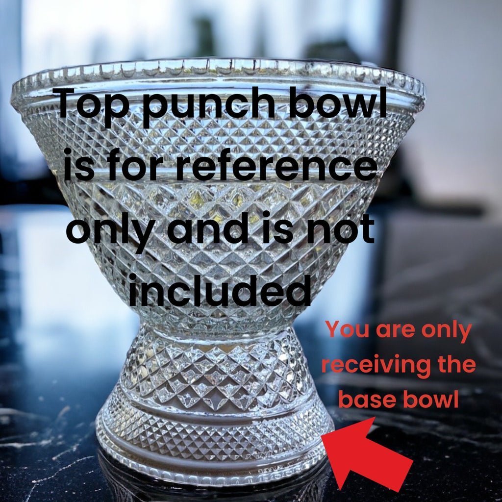 Anchor Hocking Wexford Punch Bowl Stand / 9" salad bowl pressed glass VINTAGE! | Finer Things Resale