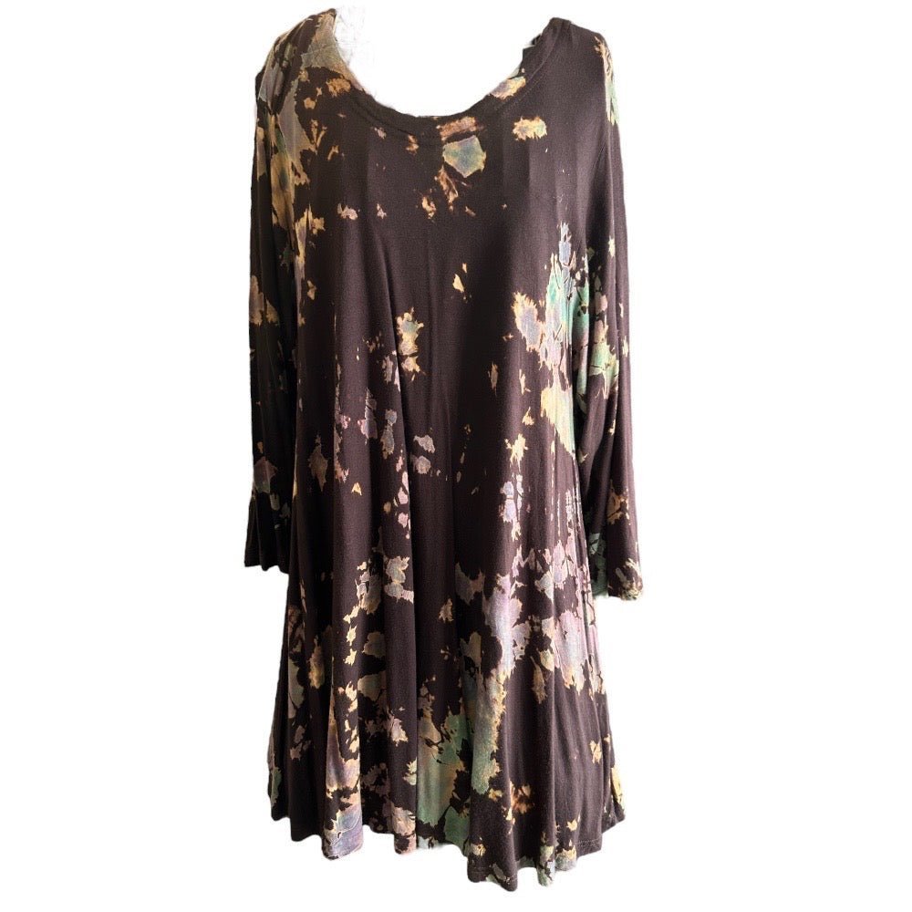 Completo Lino by Arthurio 3/4 sleeve print tunic blouse top shirt SIZE MEDIUM | Finer Things Resale