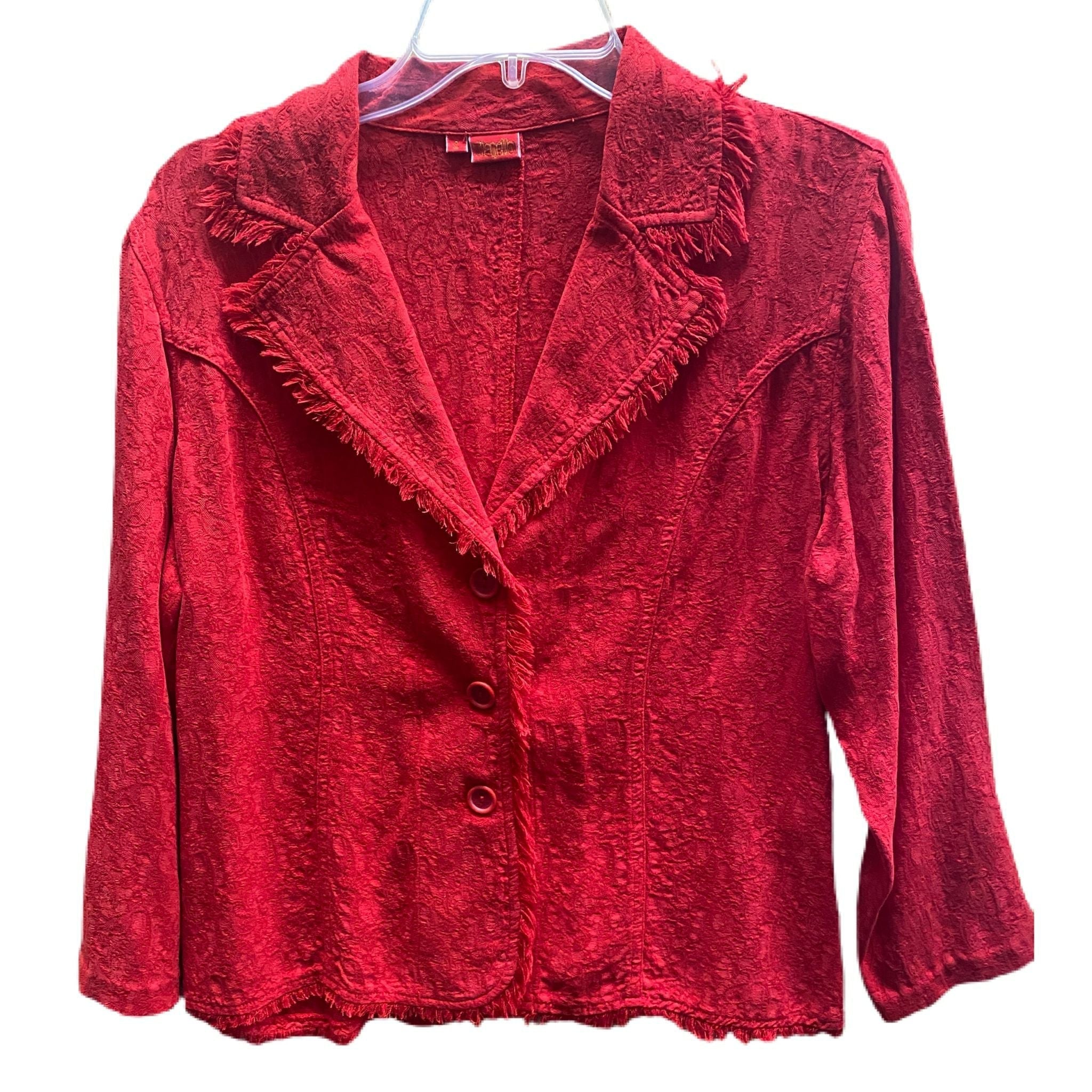 Tianello Penelope Jacquard long sleeve jacket shirt SIZE MEDIUM | Finer Things Resale