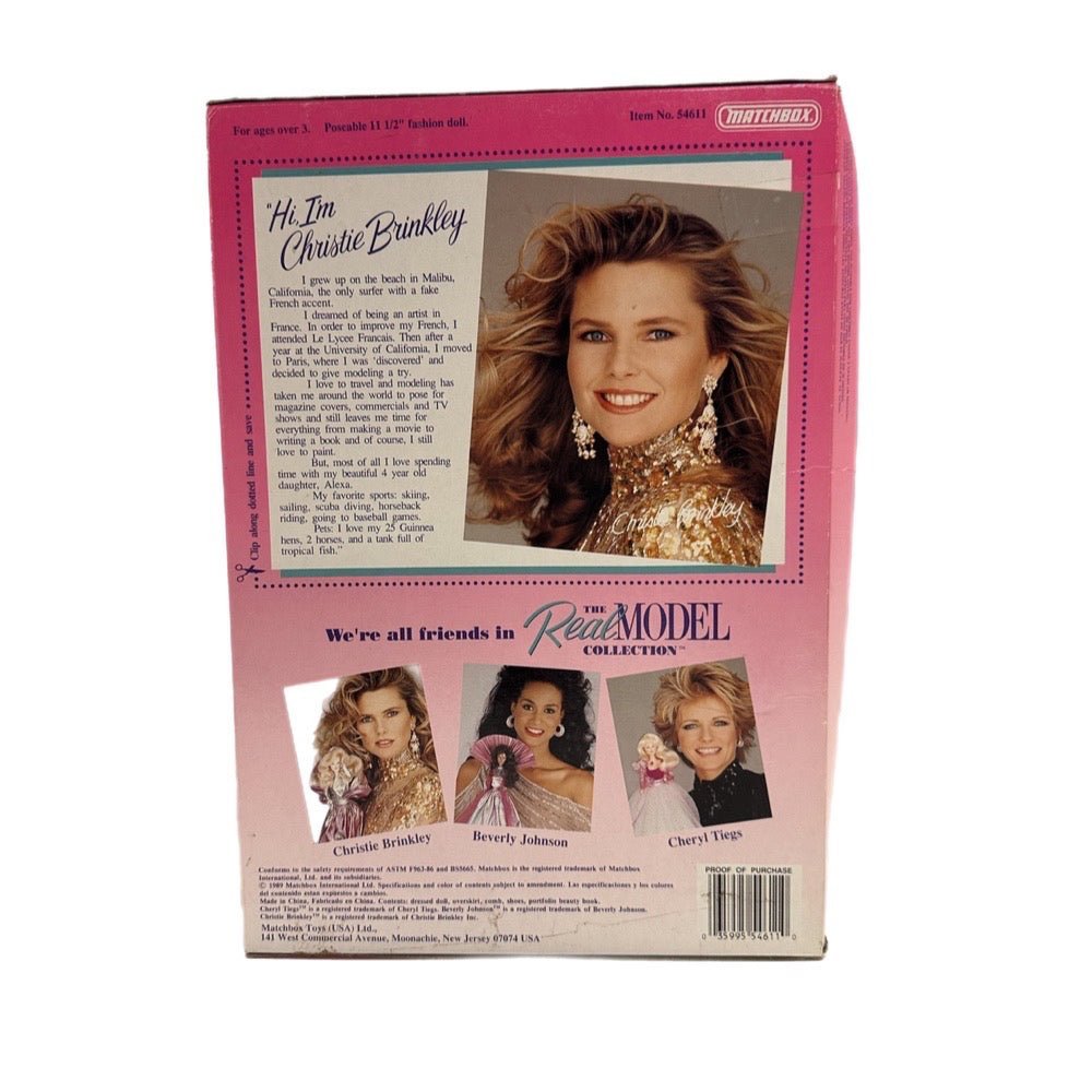 The Real Model Collection Christy Brinkley doll Matchbox NIB VINTAGE 1989 54611 | Finer Things Resale