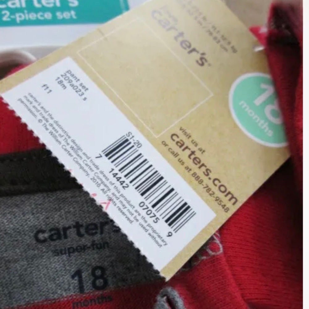 Carters 2pc long sleeve pant set BRAND NEW! SIZE 18 MONTHS | Finer Things Resale