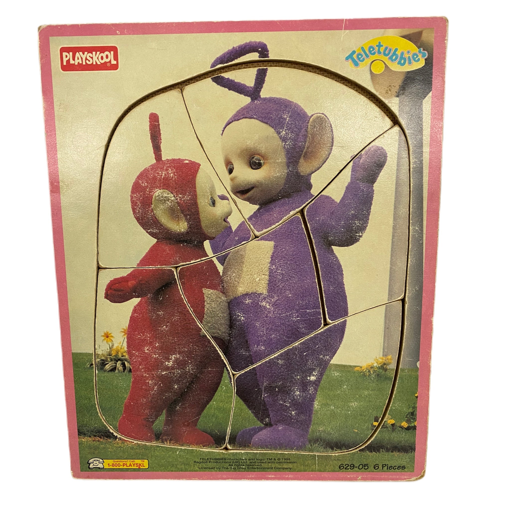 Vintage 1998 Playskool Teletubbies Po & Tinky Winky wooden puzzle #629-05 | Finer Things Resale