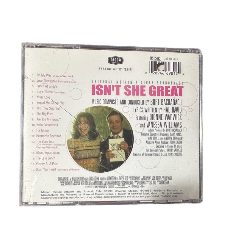 Isn't She Great Original Motion Picture Soundtrack CD Burt Bacharach 2000 | Finer Things Resale