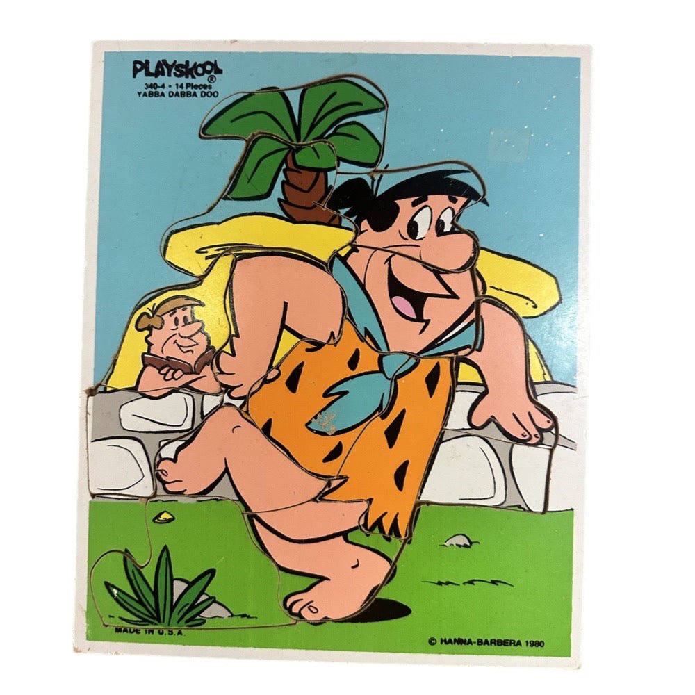 Playskool Hanna-Barbera Yabba Dabba Doo Fred Flintstone puzzle 340-4 VINTAGE | Finer Things Resale