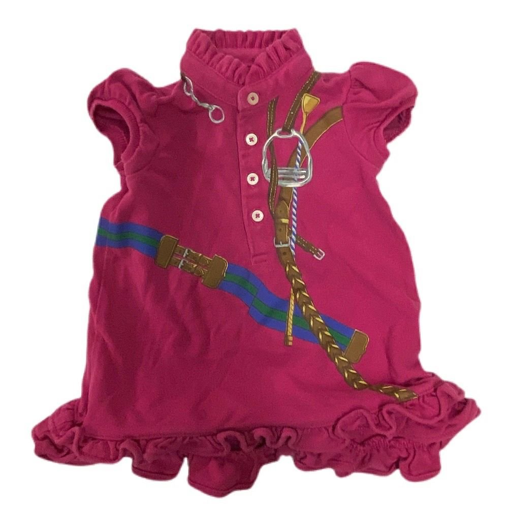 Ralph Lauren ruffle short sleeve print dress SIZE 6 MONTHS | Finer Things Resale