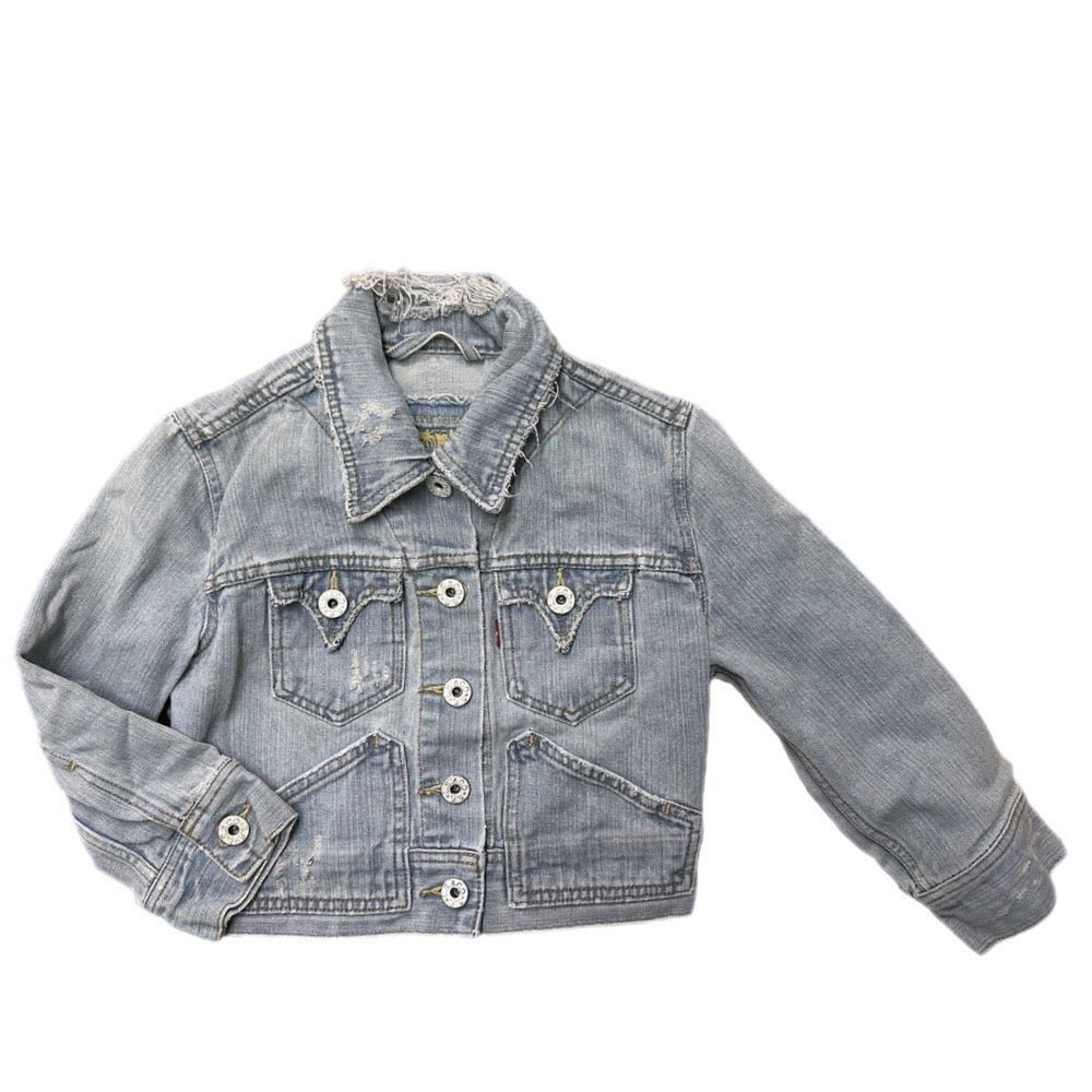 Levi's Jeans distressed denim jacket SIZE SMALL | Finer Things Resale