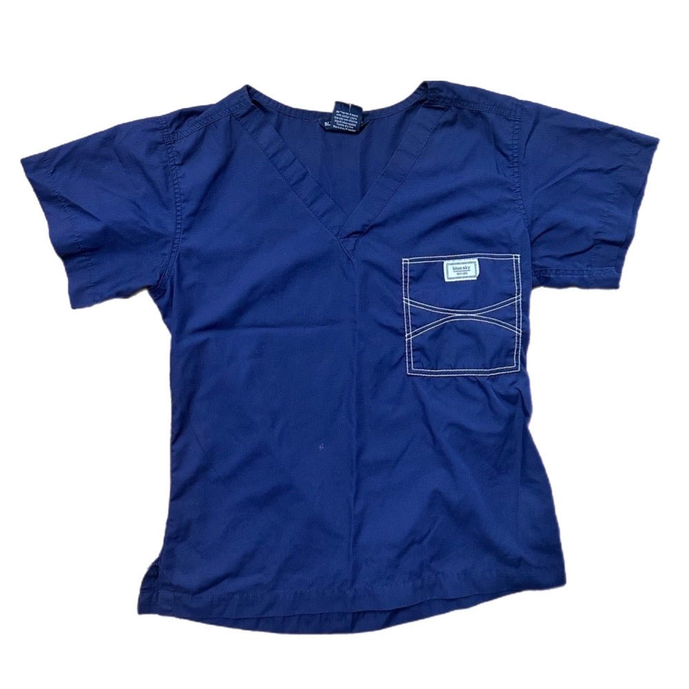 Blue Sky Co Scrubs short sleeve scrub top shirt Skinny Scrubs SIZE XXSMALL | Finer Things Resale