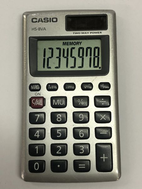 Casio Silver Solar Powered Pocket Calculator HS-8VA | Finer Things Resale