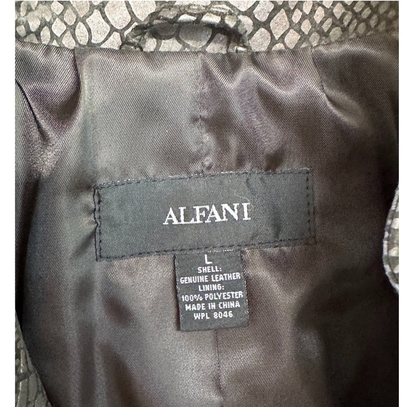 Alfani snakeskin print leather jacket coat SIZE LARGE | Finer Things Resale