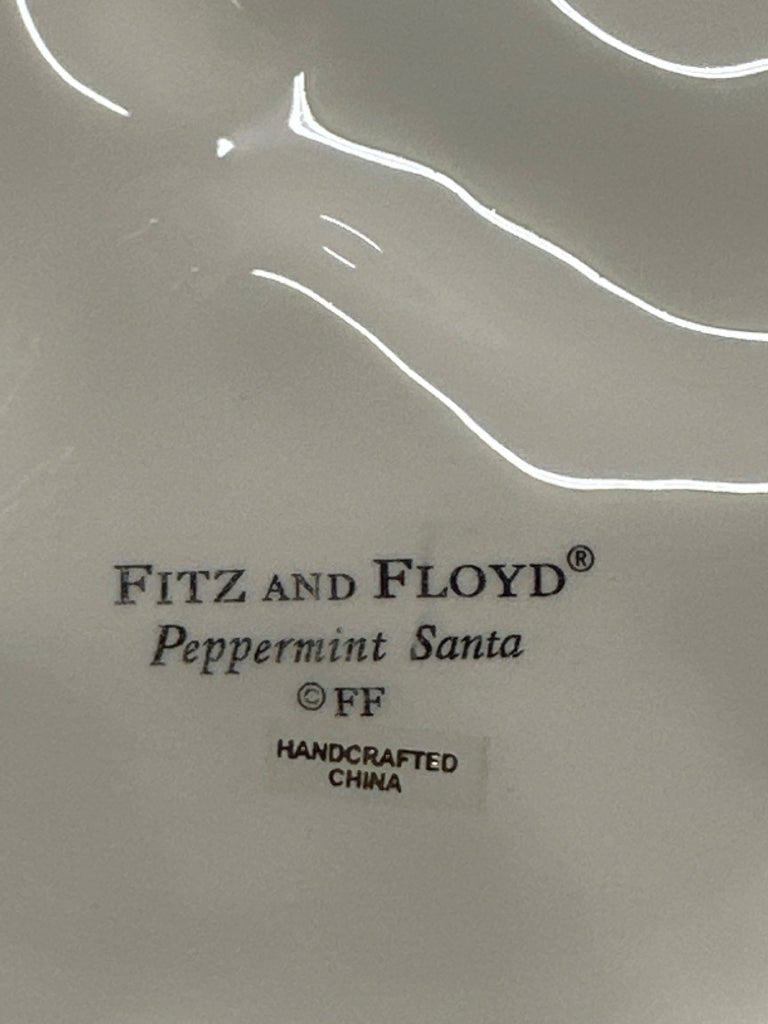 Fitz & Floyd Peppermint Santa Claus Canape Plate Tray 2008 | Finer Things Resale