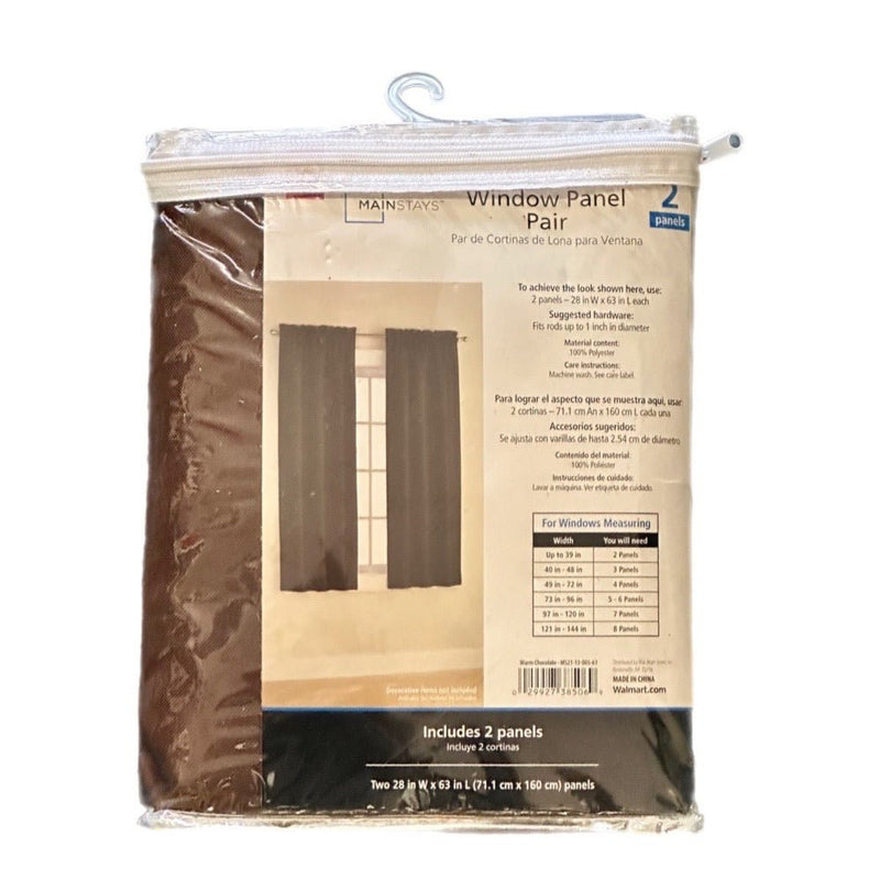 Mainstays Sailcloth Window Panel Pair 28" x 63" Curtains NEW! | Finer Things Resale