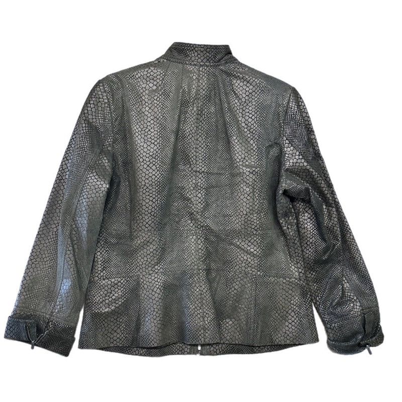 Alfani snakeskin print leather jacket coat SIZE LARGE | Finer Things Resale