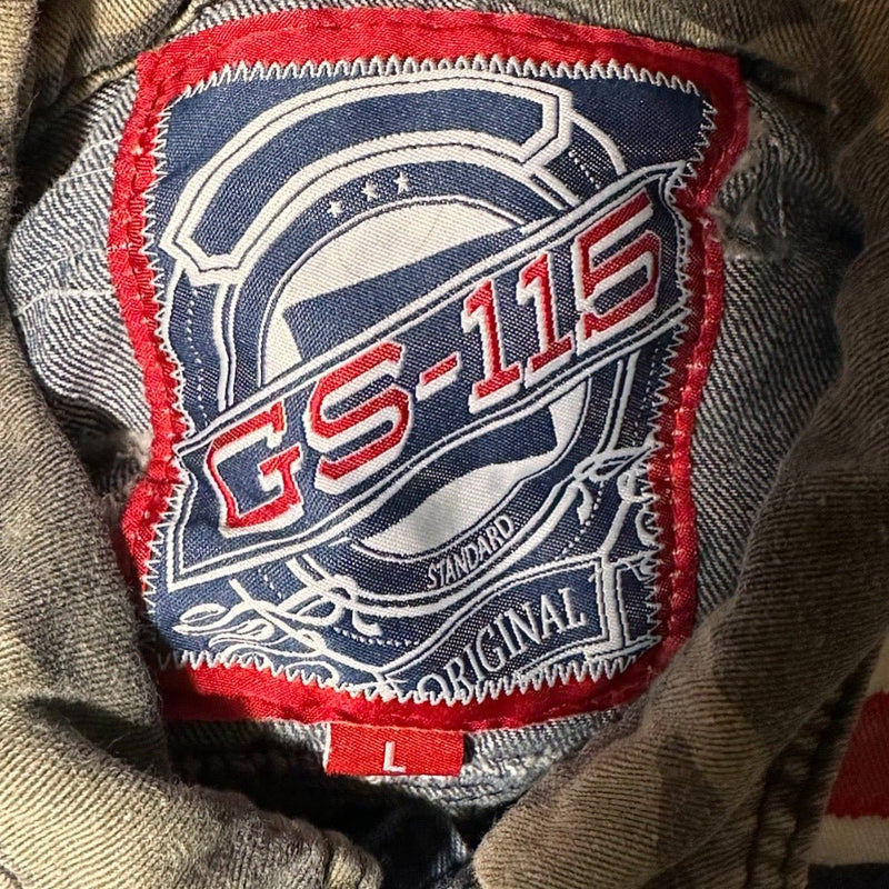 GS-115 stonewash denim print jacket Retro Vintage SIZE LARGE | Finer Things Resale