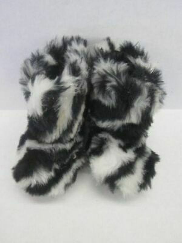 Mud Pie zebra stripe faux fur boots SIZE 0-6 MONTHS