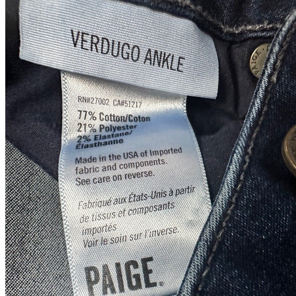 Paige Verdugo Ankle mid-rise skinny jeans SIZE 27 | Finer Things Resale