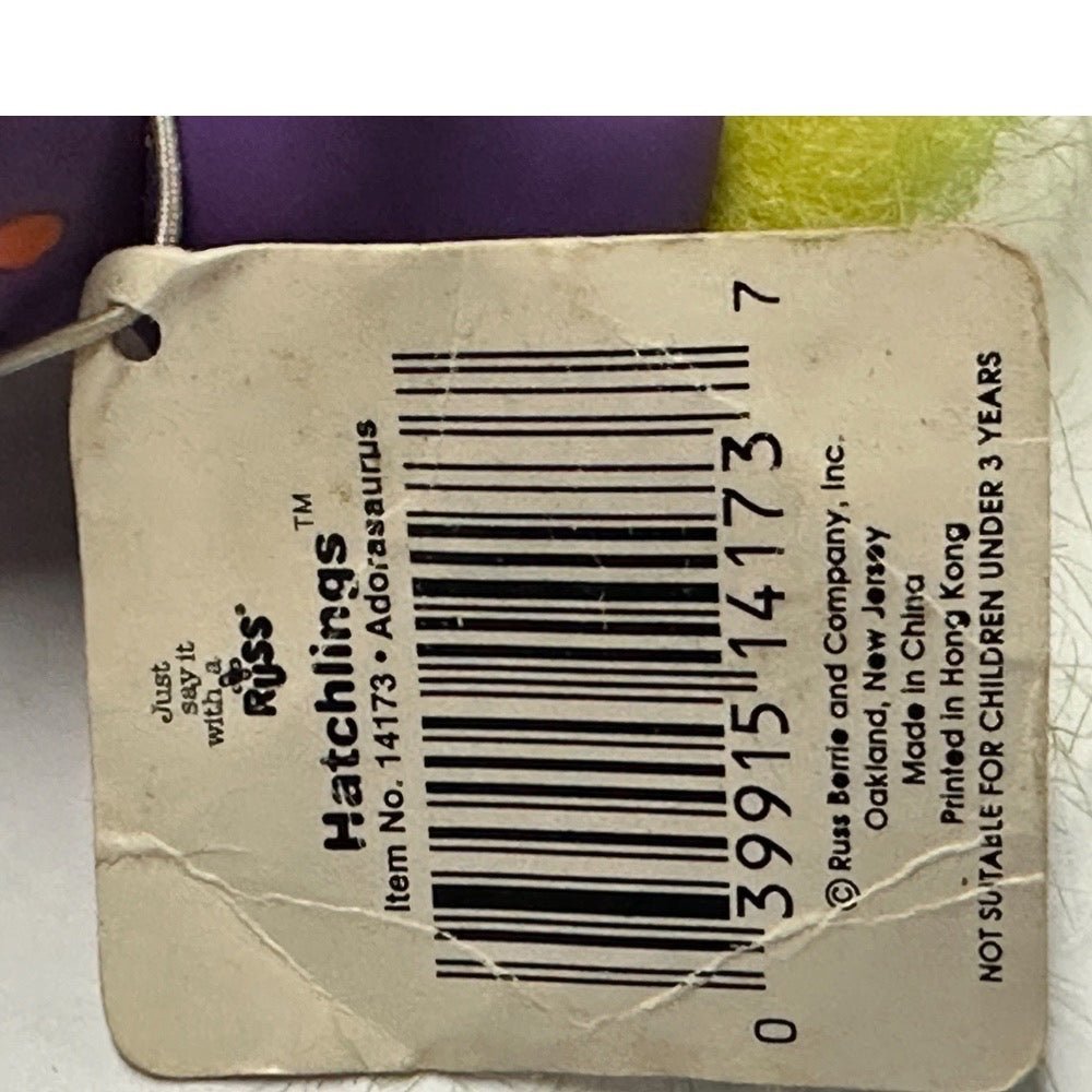 Russ Berrie Hatchlings Adorasaurus Dinosaur Troll Doll Figure 3.5" VINTAGE NOS | Finer Things Resale