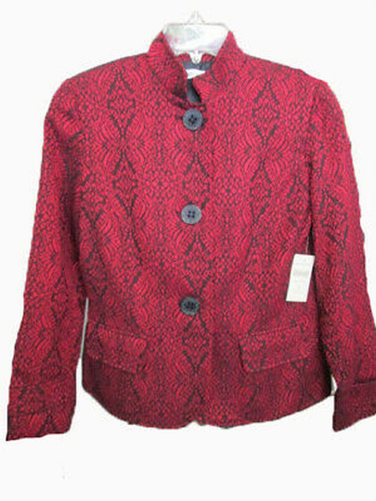 coldwater creek jacquard jacket blazer size petite small nwt finer things resale - 0