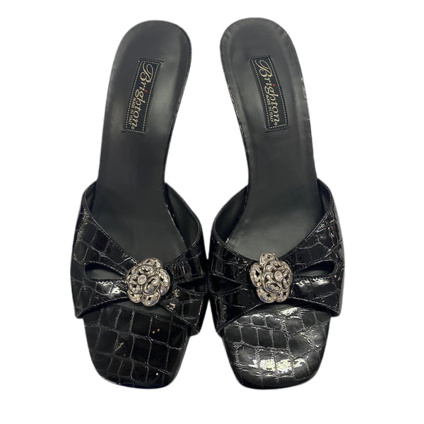 Brighton Tiera black jeweled slide sandals SIZE 9 | Finer Things Resale