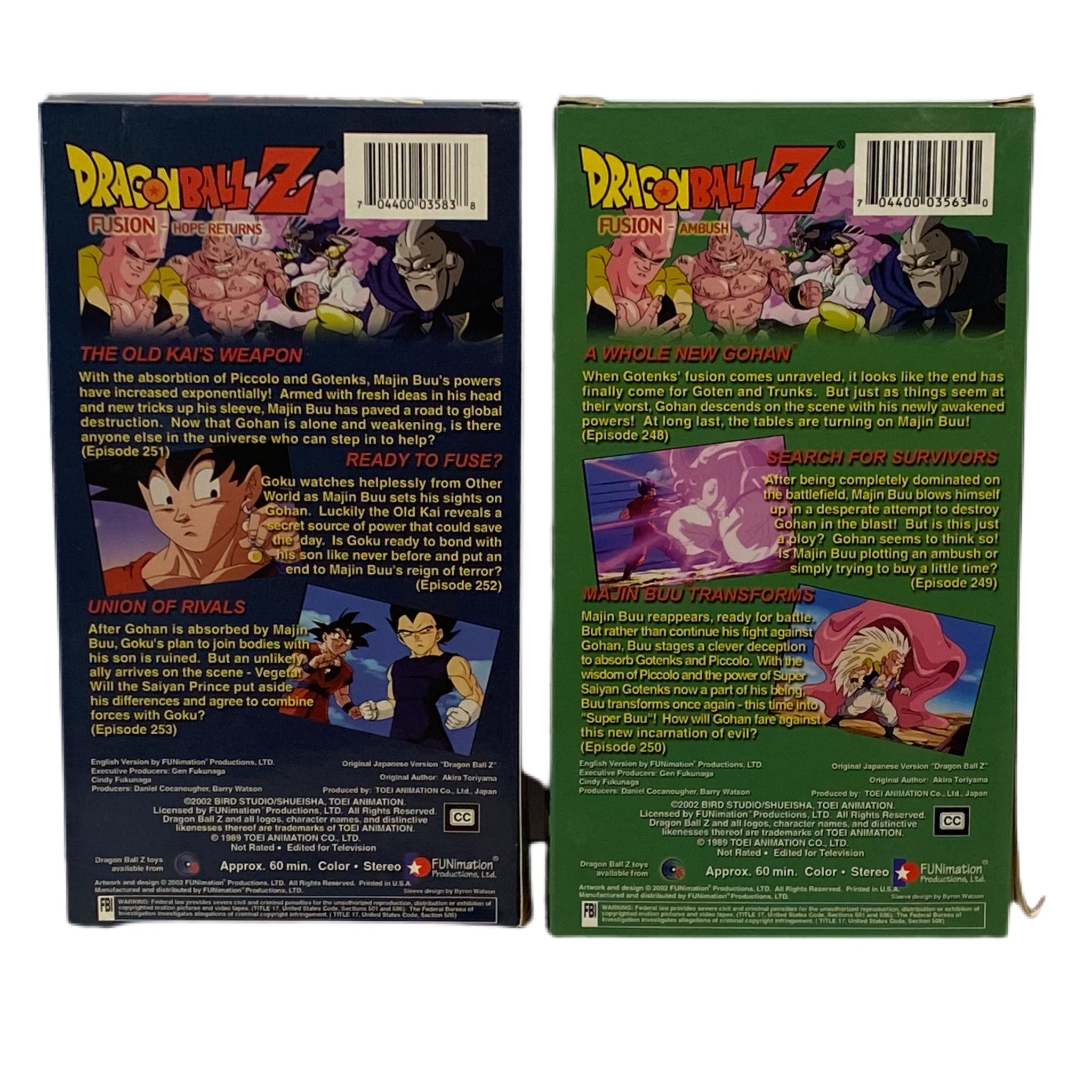 Dragon Ball Z Kid Buu Sayan Prince Fusion Ambush Fusion Hope Returns 3pc VHS lot | Finer Things Resale