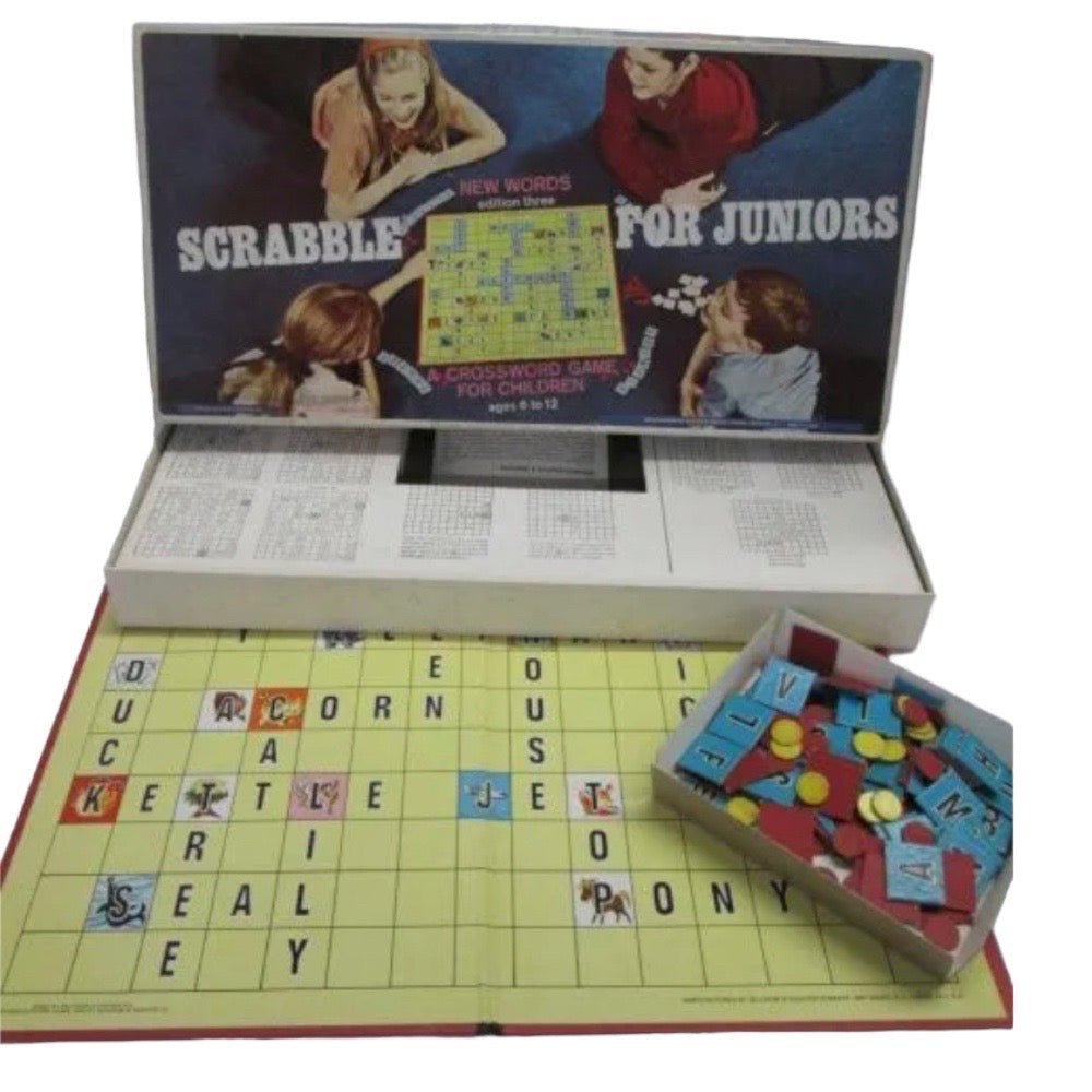 Scrabble for Juniors Crossword Board Game VINTAGE 1968 | Finer Things Resale