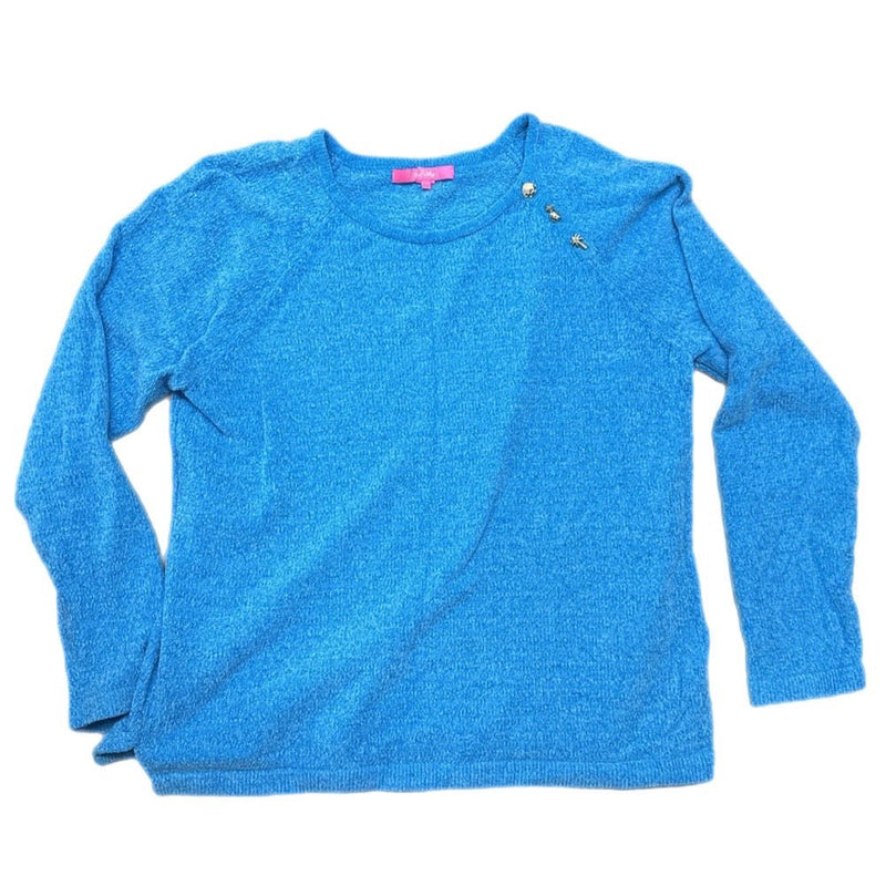 Lilly Pulitzer Pippin Ocean Breeze Blue long sleeve sweater SIZE XLARGE | Finer Things Resale