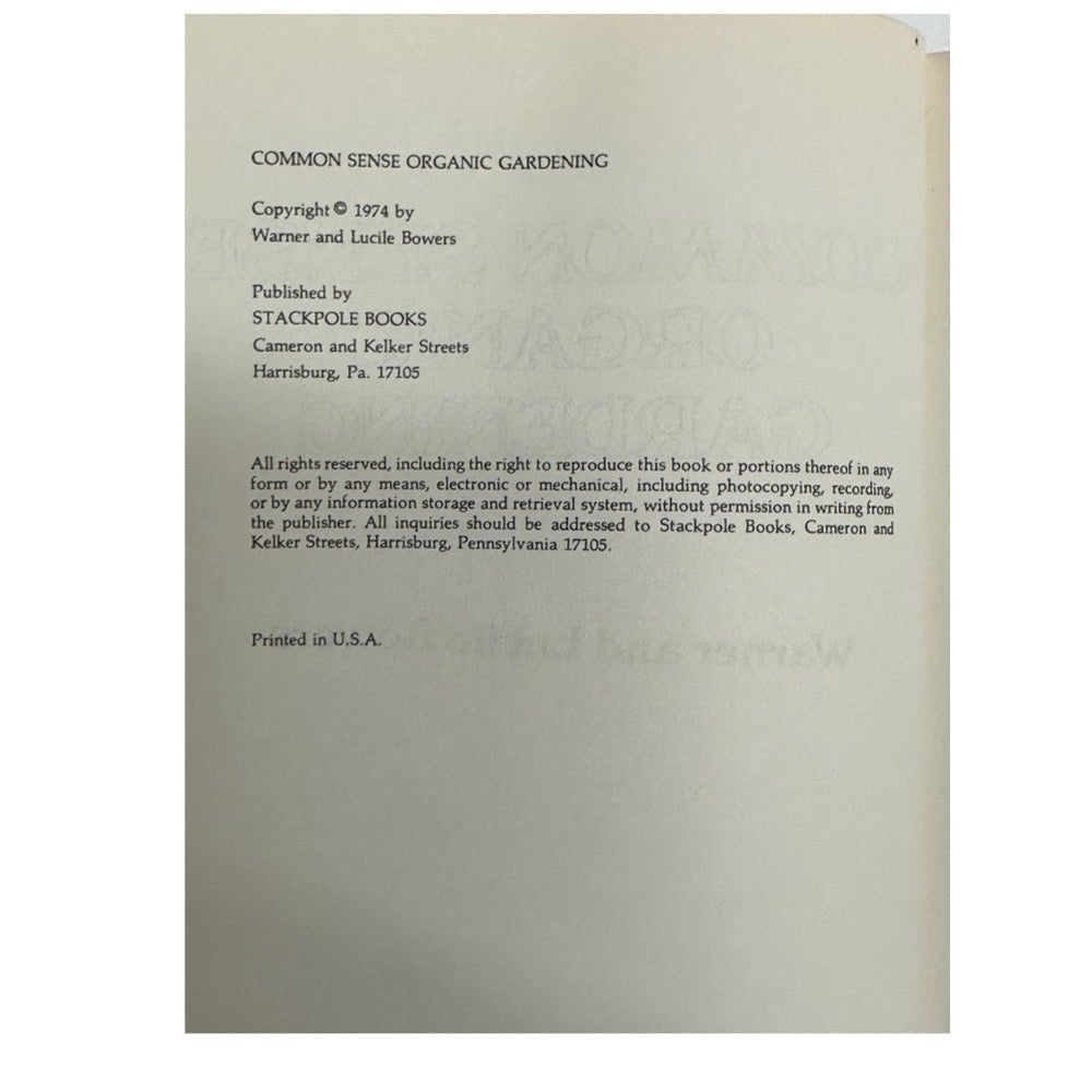 Common Sense Organic Gardening Hardback DJ Warner & Lucile Bowers VINTAGE 1974 | Finer Things Resale