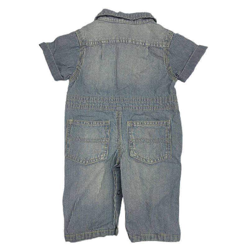 BabyB'Gosh Oshkosh short sleeve stripe coverall pant set SIZE 0-3 MONTHS | Finer Things Resale