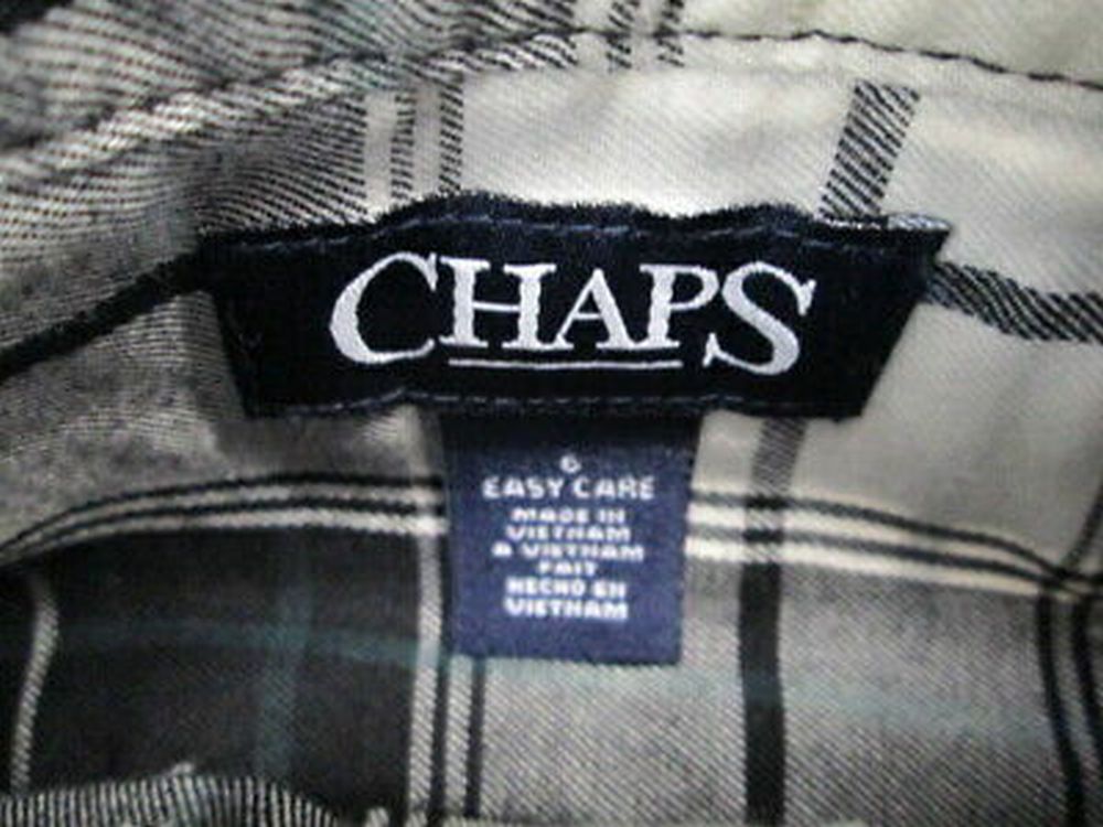 Chaps long sleeve button collar plaid shirt SIZE 6 | Finer Things Resale