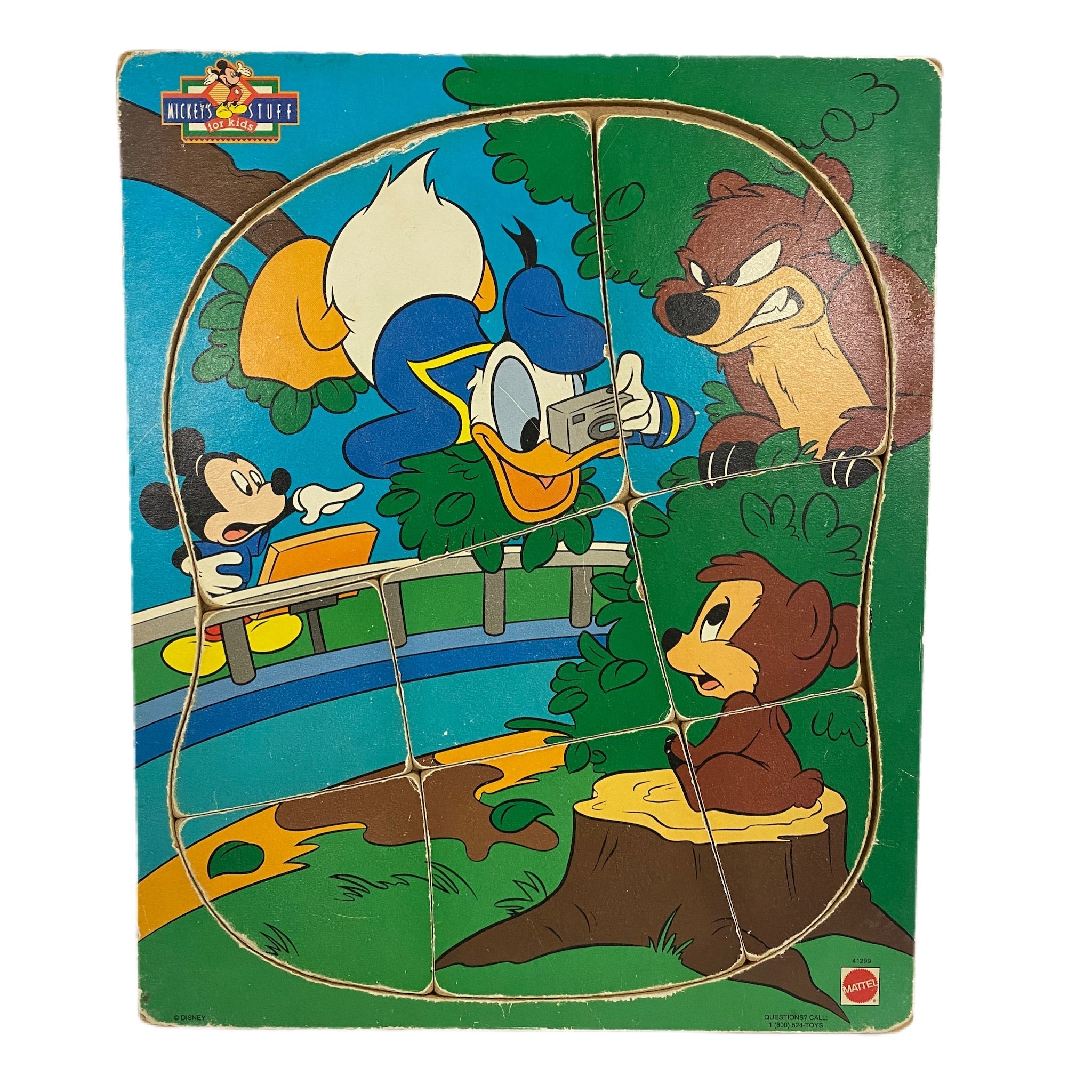 Mattel Disney Mickey's Stuff Donald Chipmunks wooden puzzle #41299 VINTAGE! | Finer Things Resale
