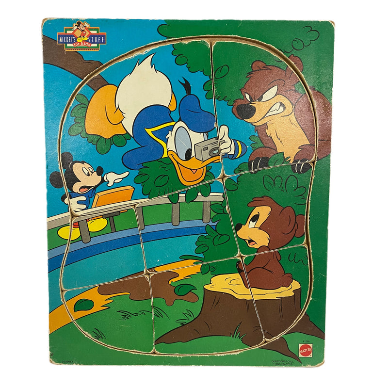 Vintage Mattel Disney Mickey's Stuff Donald Chipmunks wooden puzzle
