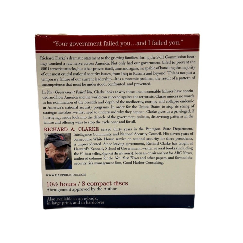 Your Government Failed You Richard A. Clarke Audiobook CD | Finer Things Resale