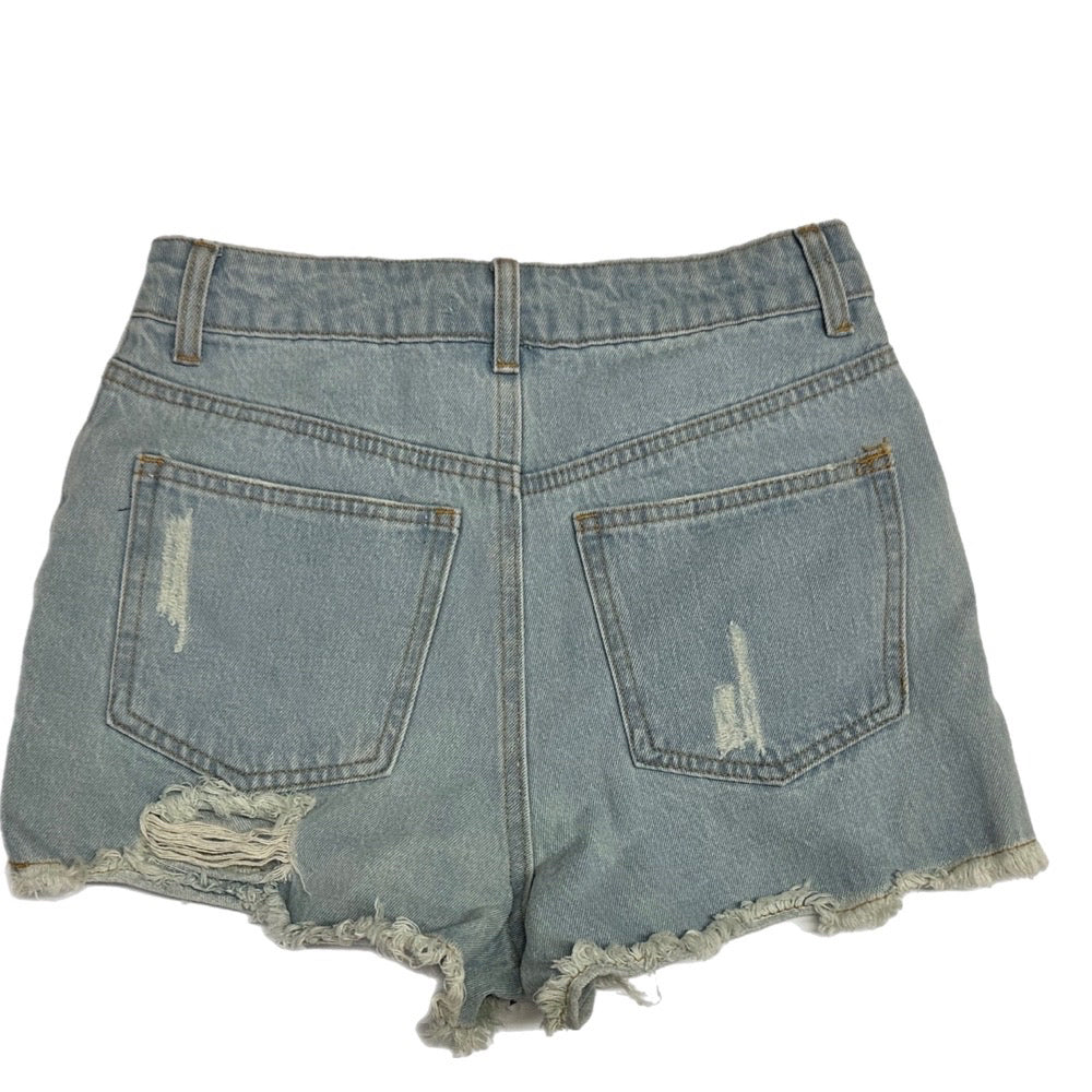 Honey Punch high waisted distressed denim cutoff shorts SIZE SMALL BRAND NEW! | Finer Things Resale