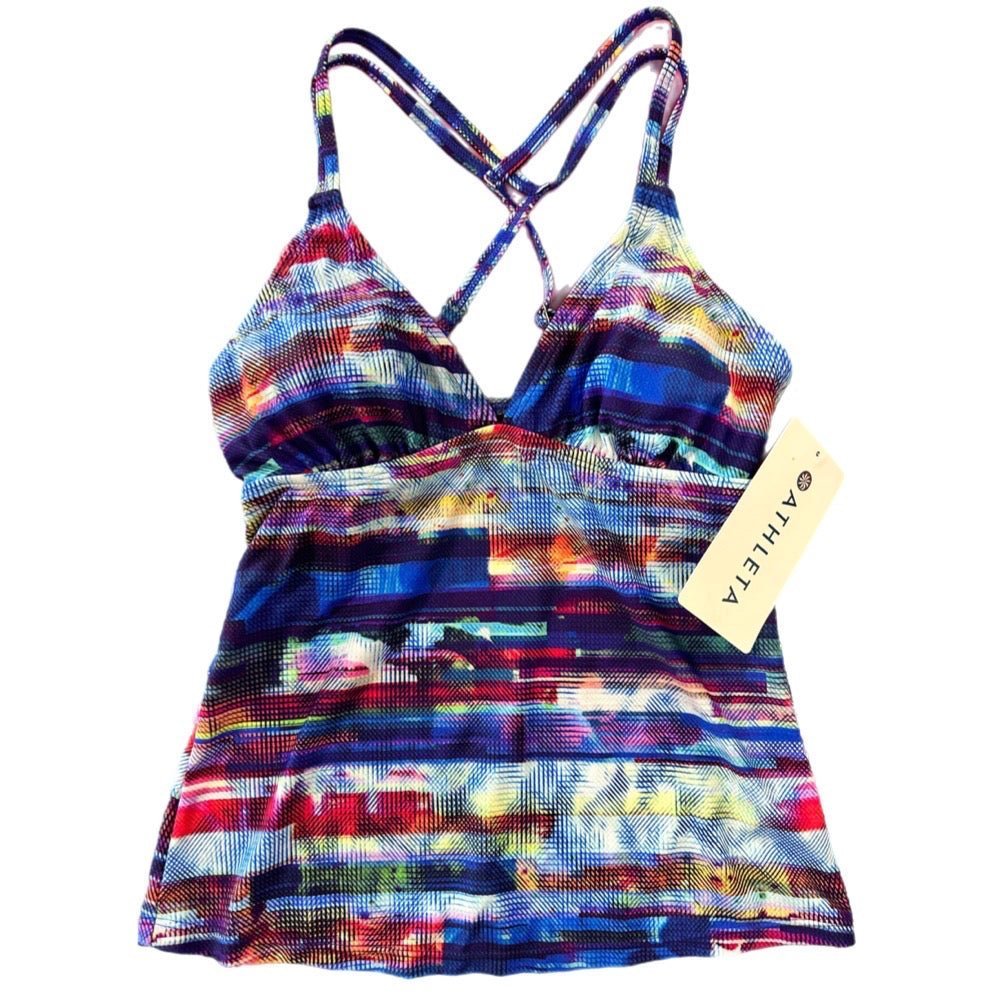 Athleta Redondo Cross Strap Tankini swimsuit swimwear TOP ONLY XXSMALL NWT! | Finer Things Resale