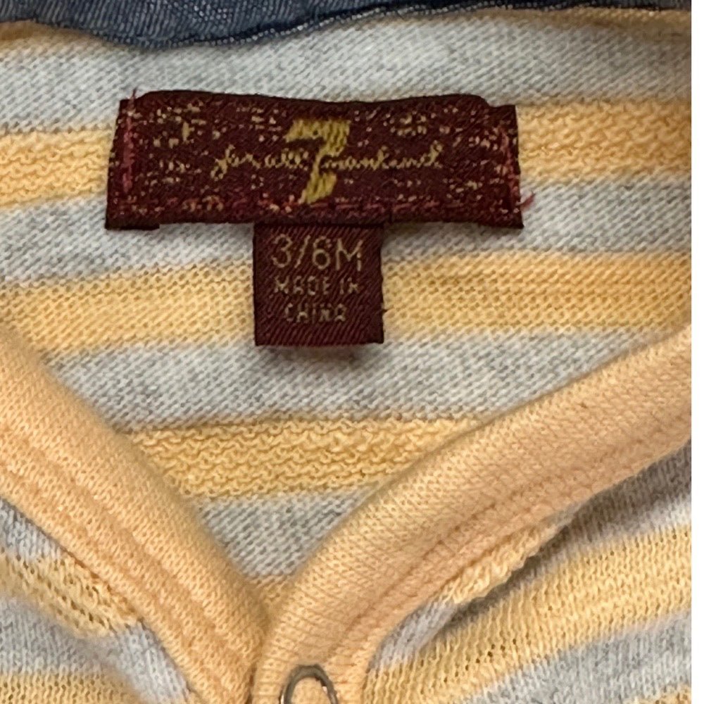 7 for all mankind stripe sleeper SIZE 3-6 MONTHS | Finer Things Resale