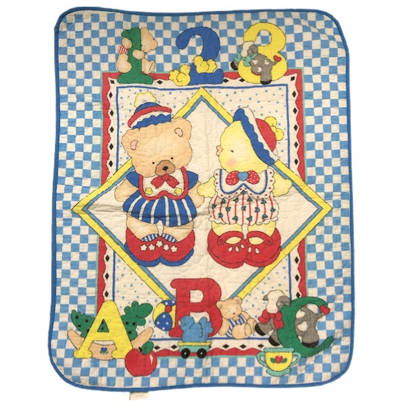 Your Daisy Kingdom Baby ABC Bear Chick crib blanket - spread - wall hanging | Finer Things Resale