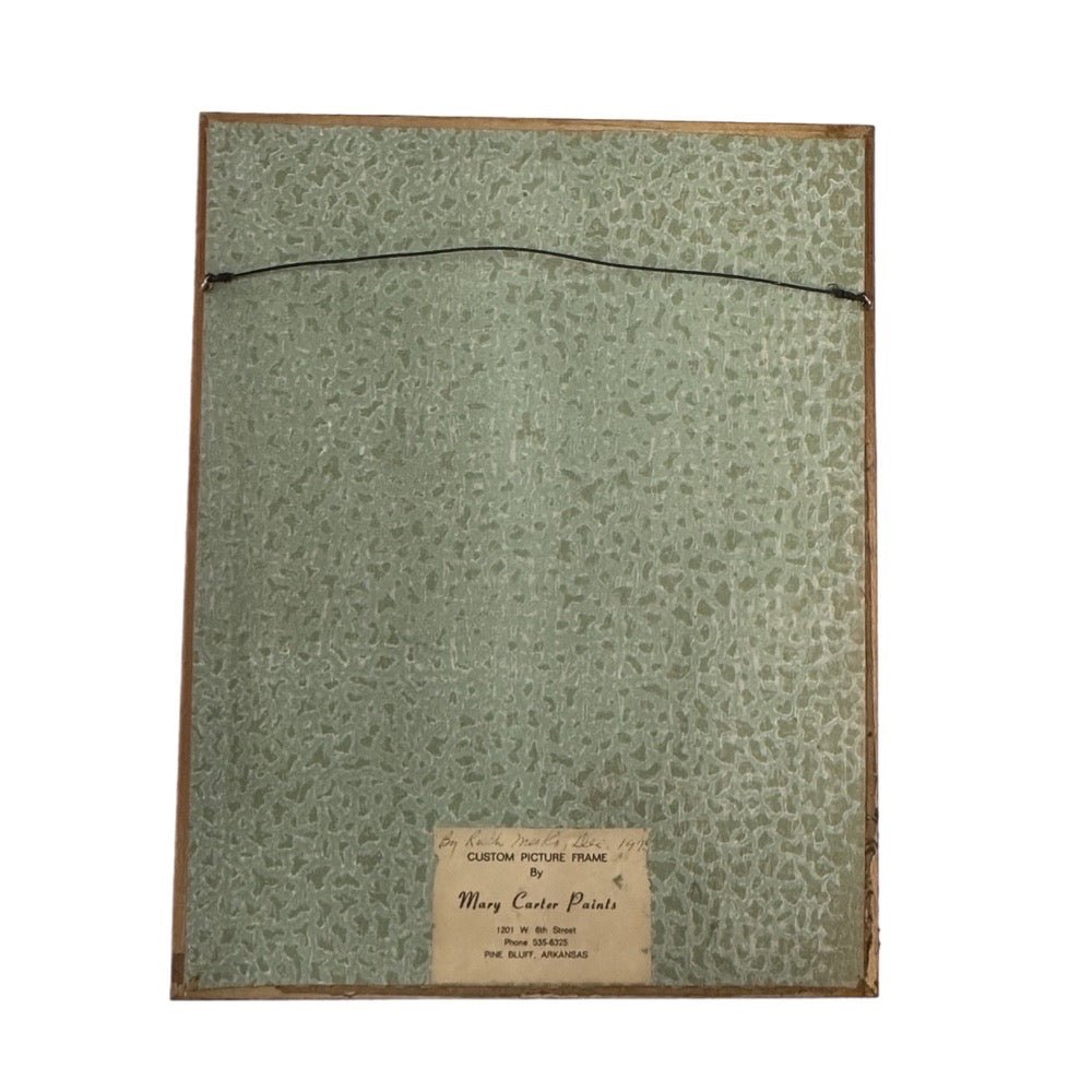 Cross Stitch Floral 10x13 burlap completed picture with frame VINTAGE 1970's | Finer Things Resale