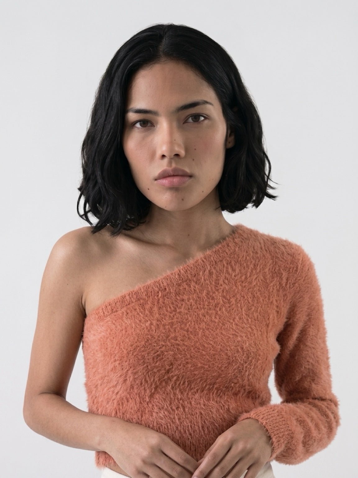 LE LIS Collection Fuzzy Eyelash Knit Cropped Pink Sweater SIZE SMALL | Finer Things Resale
