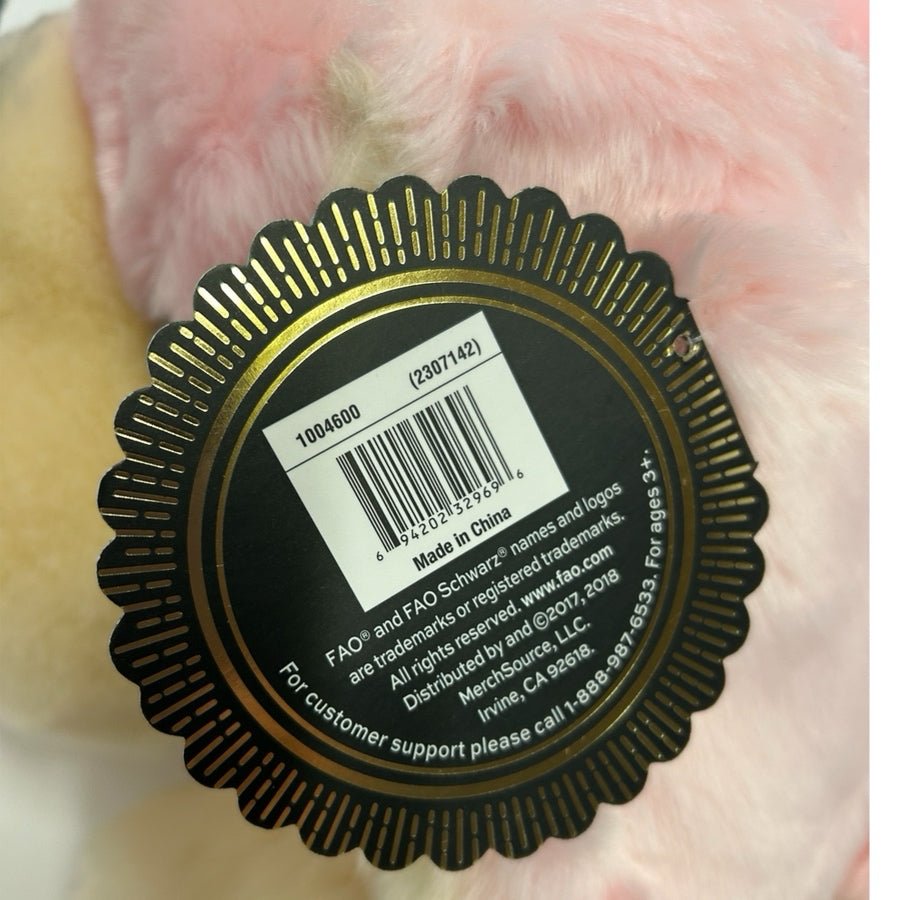 FAO Schwarz Pink Plush Puppy Dog Stuffed Animal Soft Toy 18" 1004600 NWT | Finer Things Resale