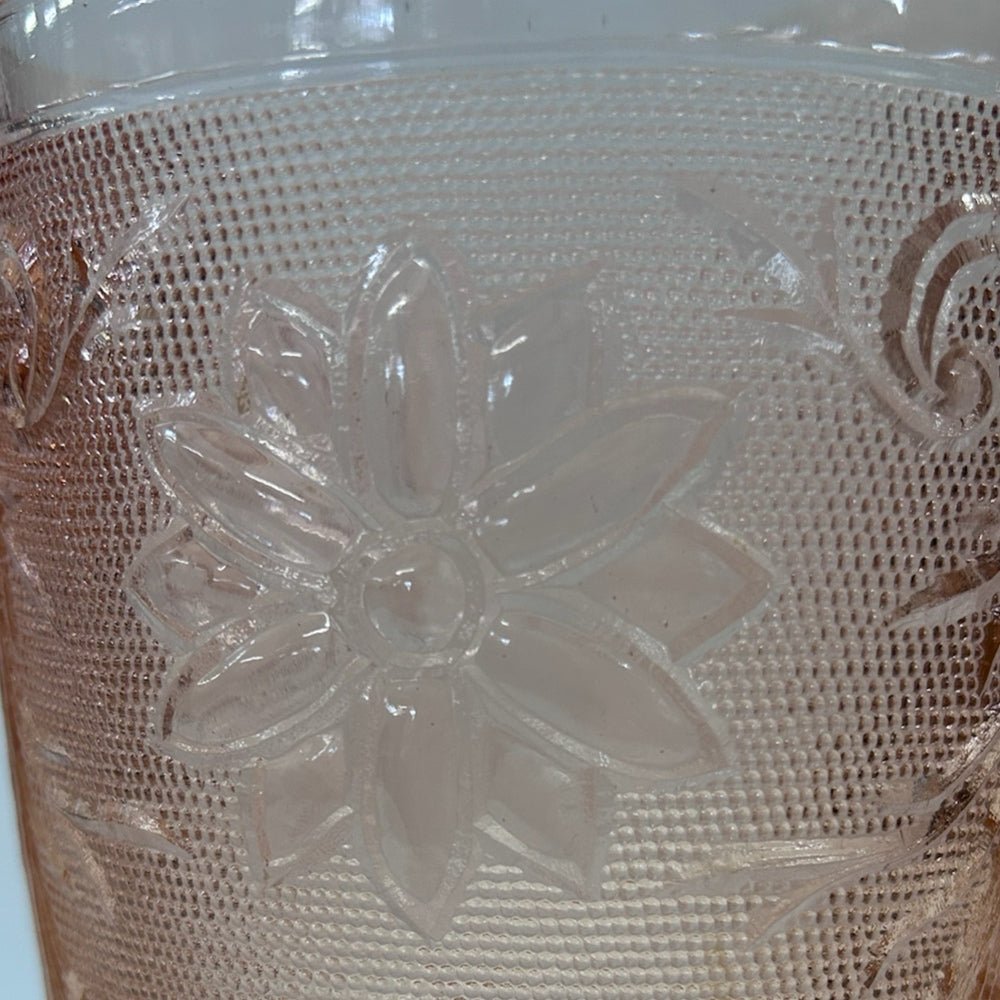 Tiara Peach Pink Sandwich Glass Pitcher 64oz with original box sticker VINTAGE | Finer Things Resale