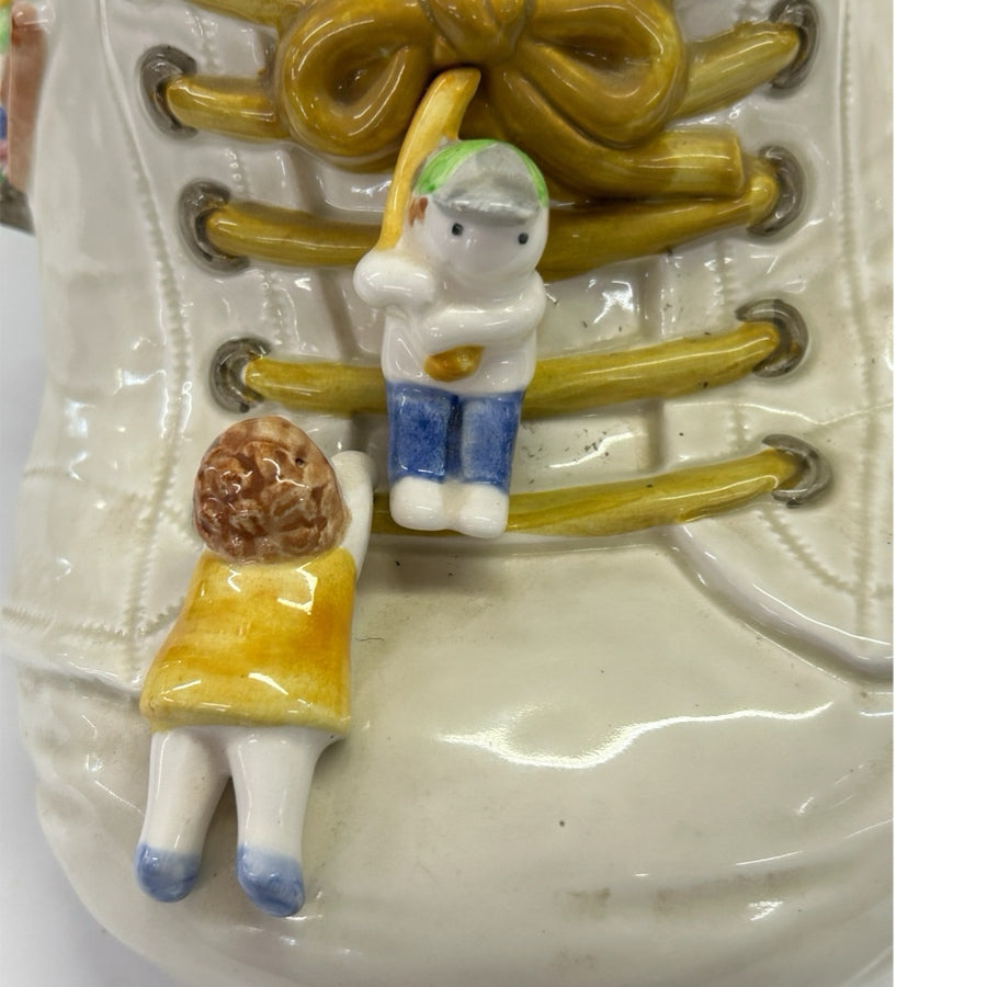 Fitz & Floyd Old Lady Who Lived in a Shoe Ceramic Cookie Jar VINTAGE 1986