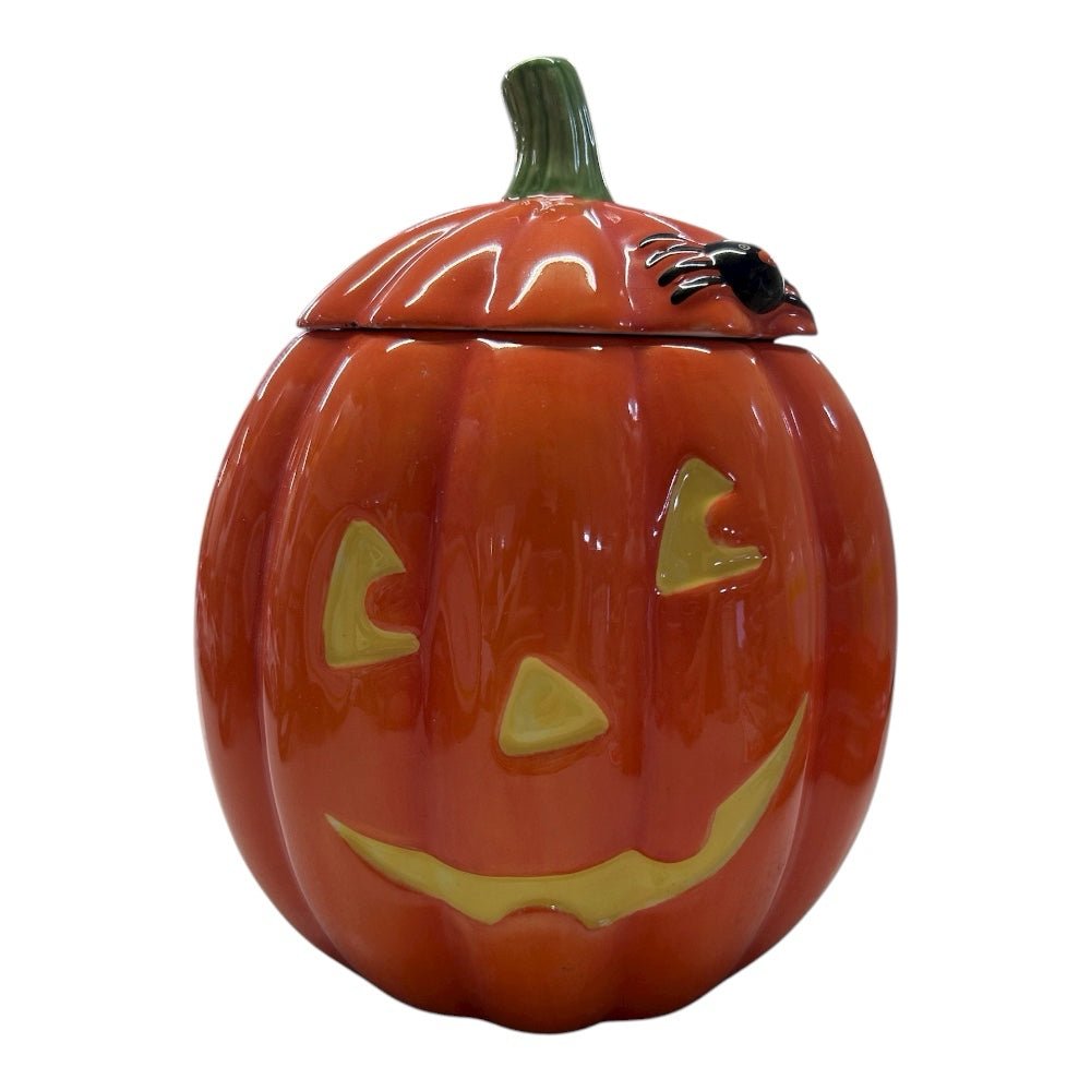 Hallmark Halloween Jack-O-Lantern Pumpkin  Ceramic Cookie Candy Jar RETIRED | Finer Things Resale