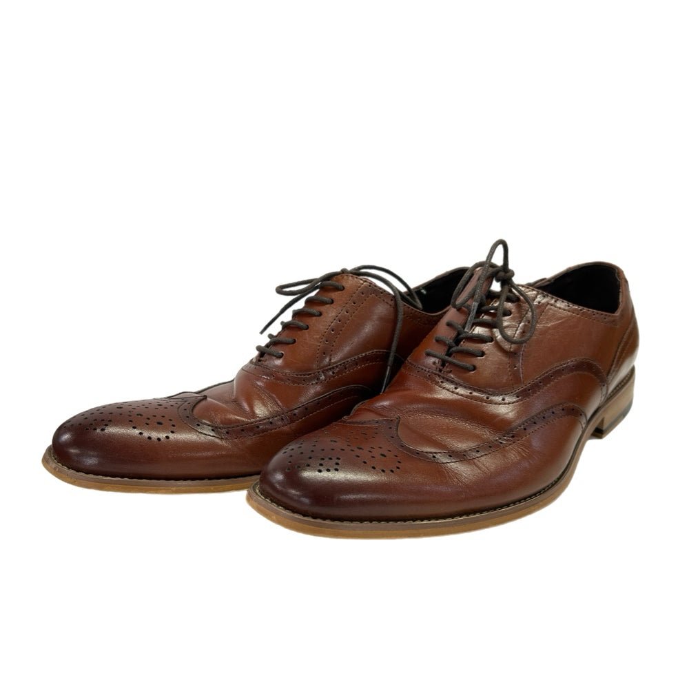 Stacy Dunbar Cognac Leather WIngtop Oxford Dress Shoes 25064 Mens size 12M | Finer Things Resale